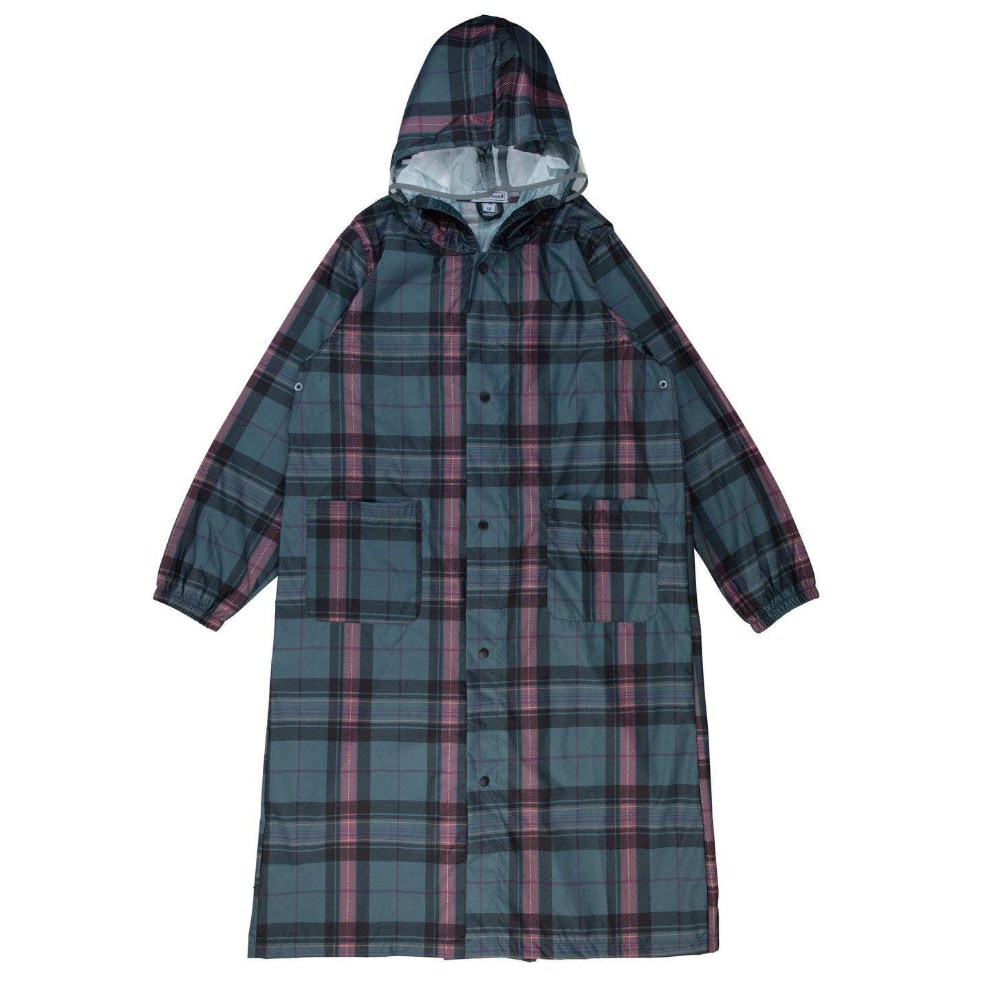 Teen girls plaid raincoat