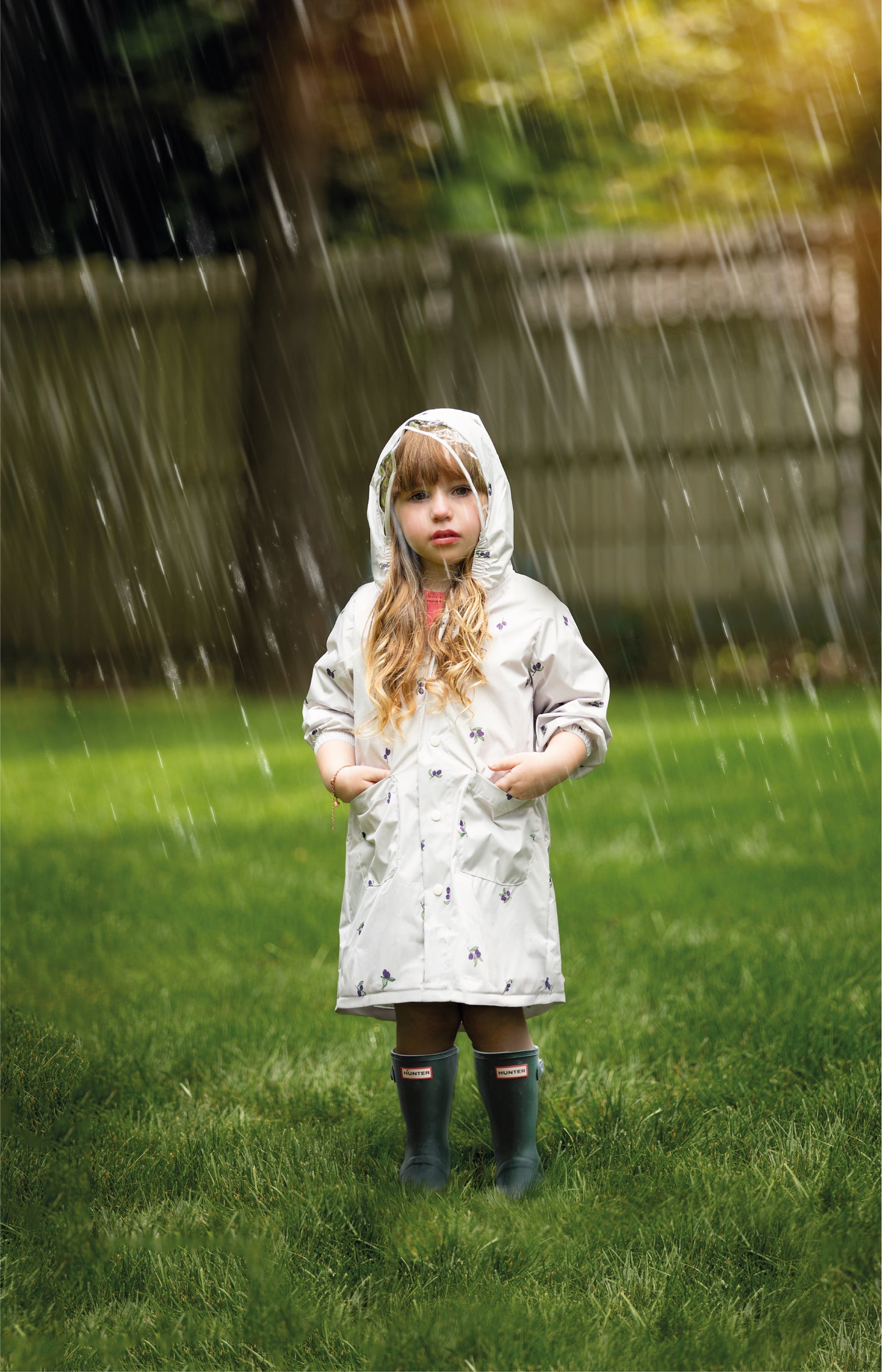 Girls olive branch raincoat